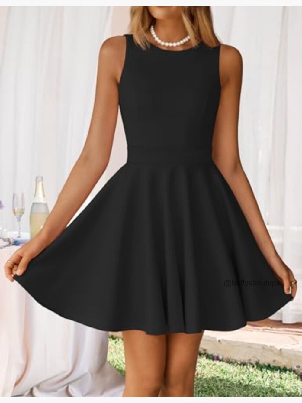 Sleeveless Mini Dress A-Line Cocktail Party Wedding Guest Elegant - Picture 3 of 7